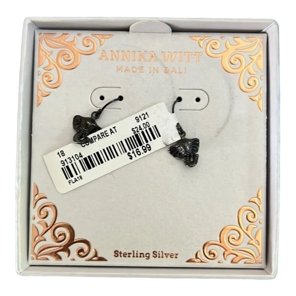 Annika Witt Sterling Silver Elephant earrings